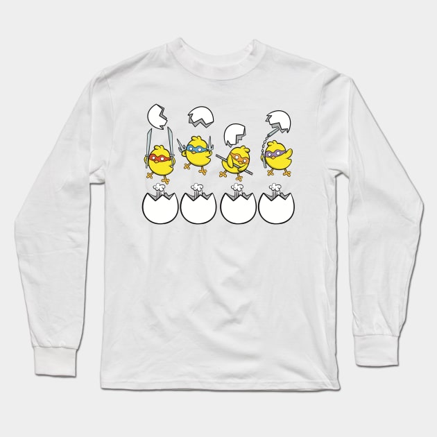 Ninja Chicks Long Sleeve T-Shirt by Narwhal-Scribbles